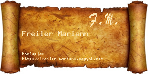 Freiler Mariann névjegykártya
