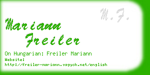 mariann freiler business card